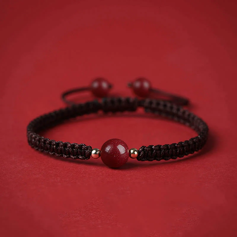 Braccialetto con cordino rosso e perline di cinabro fortunato Buddha Stones - Image 16