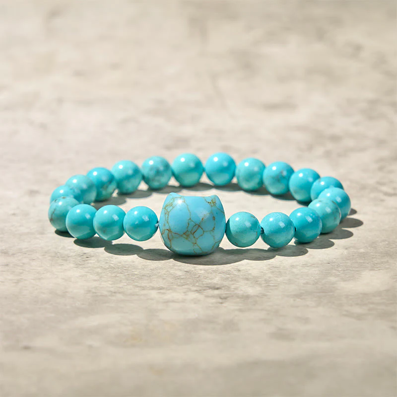 Braccialetto con perline di turchese naturale per gatti Buddha Stones - Image 7