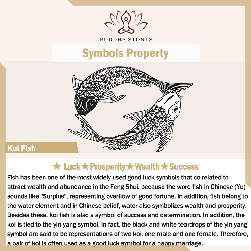 Braccialetto con polsino portafortuna in argento sterling 999 con pesce koi Buddha Stones - Image 9