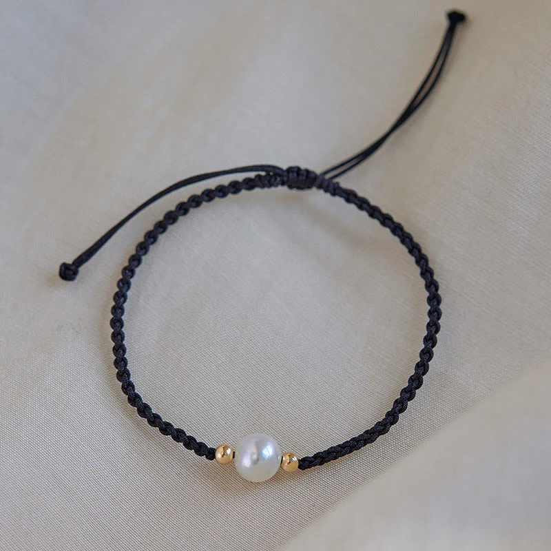 Braccialetto con treccia di perle naturali Buddha Stones Luck String - Image 13