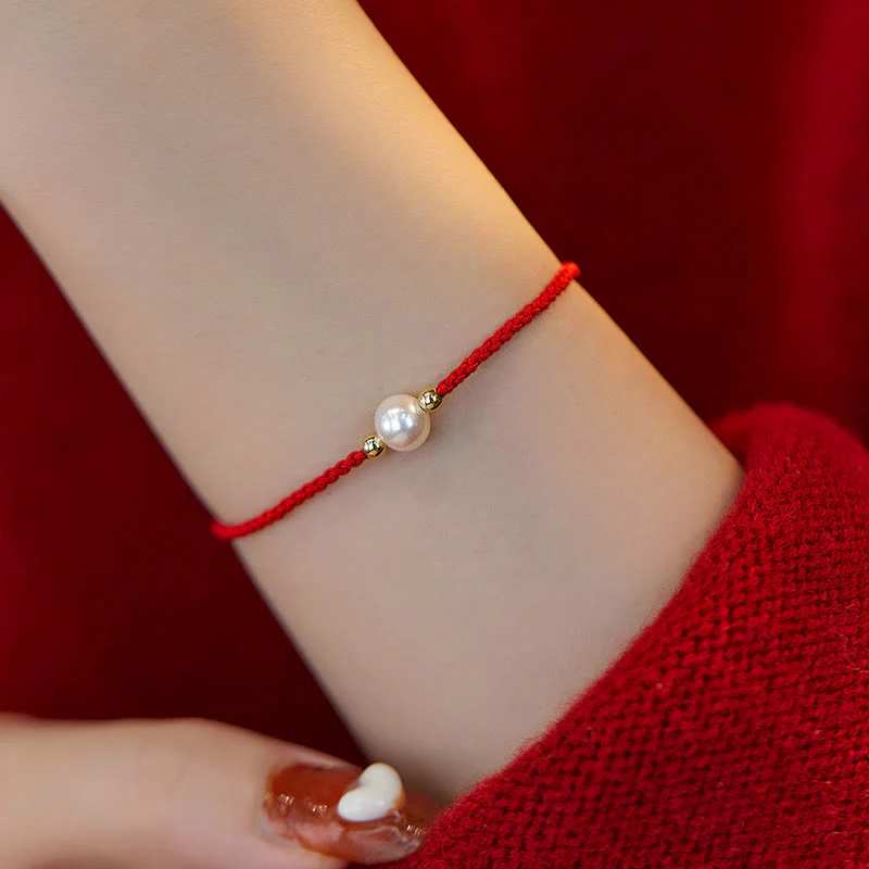 Braccialetto con treccia di perle naturali Buddha Stones Luck String - Image 7
