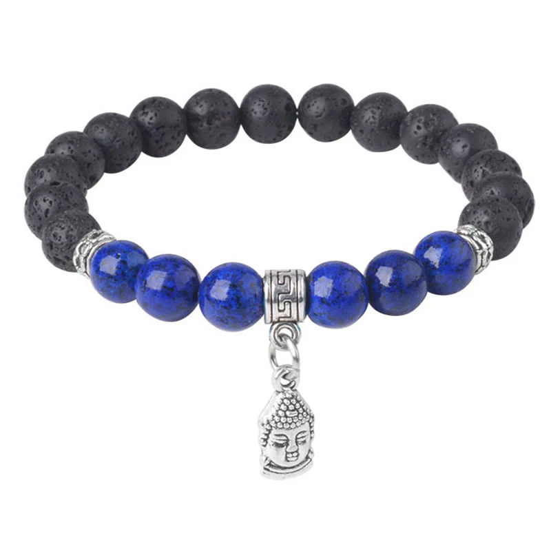 Braccialetto curativo con motivo animale, perline di cristallo di rocca lavica nera Buddha Stones - Image 12