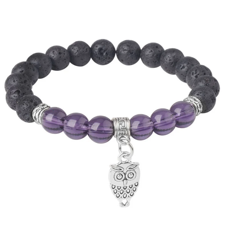 Braccialetto curativo con motivo animale, perline di cristallo di rocca lavica nera Buddha Stones - Image 18