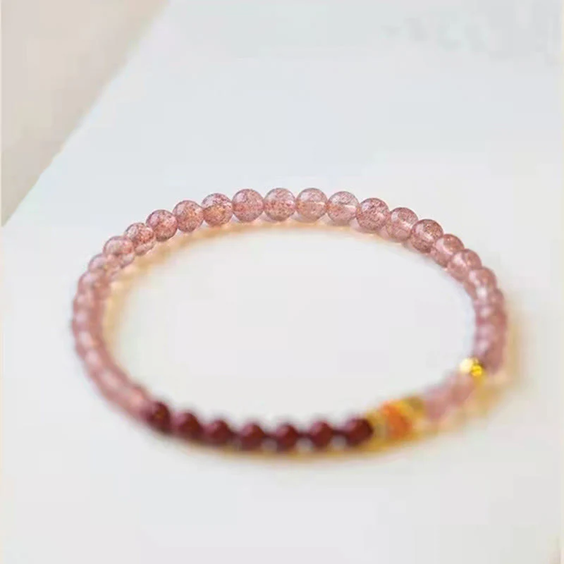 Braccialetto curativo con pesce koi portafortuna in quarzo fragola naturale cinabro Buddha Stones - Image 21