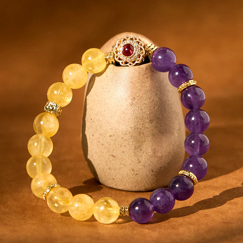 Braccialetto del piacere con Buddha Stones, citrino e ametista - Image 2