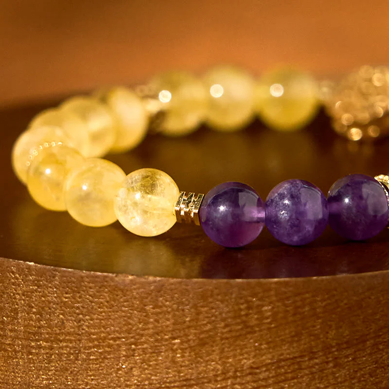 Braccialetto del piacere con Buddha Stones, citrino e ametista - Image 4