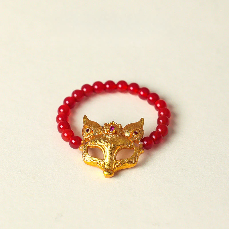 Braccialetto del successo in agata rossa del sud con volpe a nove code Buddha Stones - Image 11