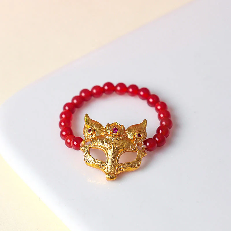 Braccialetto del successo in agata rossa del sud con volpe a nove code Buddha Stones - Image 13