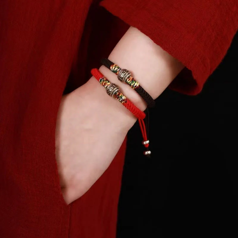 Braccialetto della fede con nodo di King Kong in argento sterling 925 con Buddha Stones Om Mani Padme Hum - Image 17