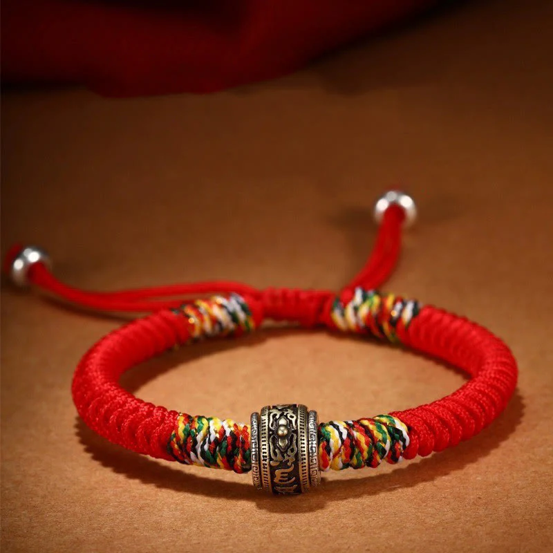 Braccialetto della fede con nodo di King Kong in argento sterling 925 con Buddha Stones Om Mani Padme Hum - Image 2