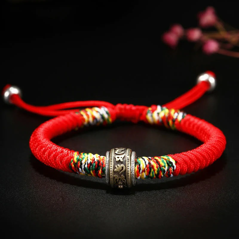 Braccialetto della fede con nodo di King Kong in argento sterling 925 con Buddha Stones Om Mani Padme Hum - Image 4
