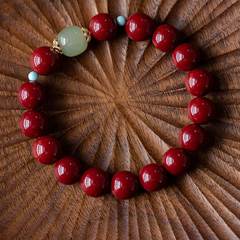 Braccialetto della fortuna Buddha Stones Cinnabar Green Aventurina - Image 3