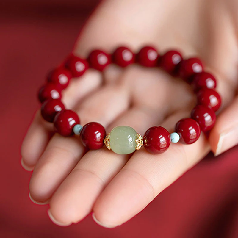 Braccialetto della fortuna Buddha Stones Cinnabar Green Aventurina - Image 7
