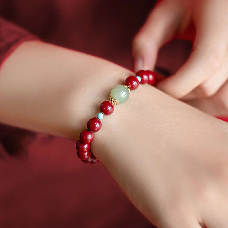 Braccialetto della fortuna Buddha Stones Cinnabar Green Aventurina - Image 8