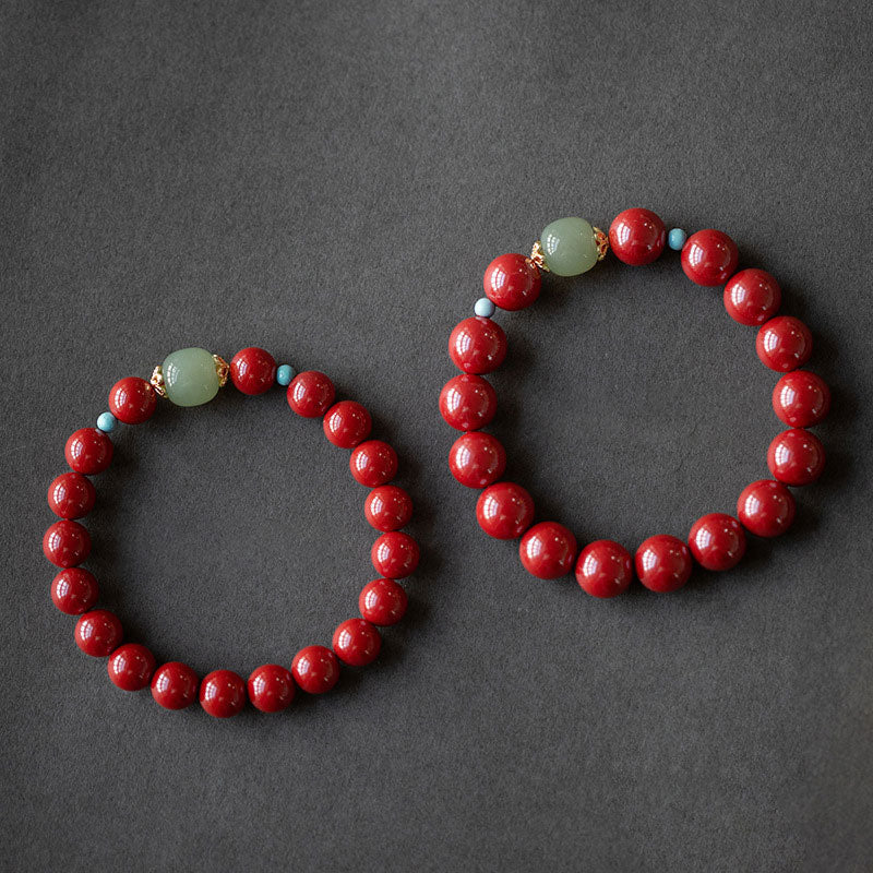Braccialetto della fortuna Buddha Stones Cinnabar Green Aventurina - Image 9