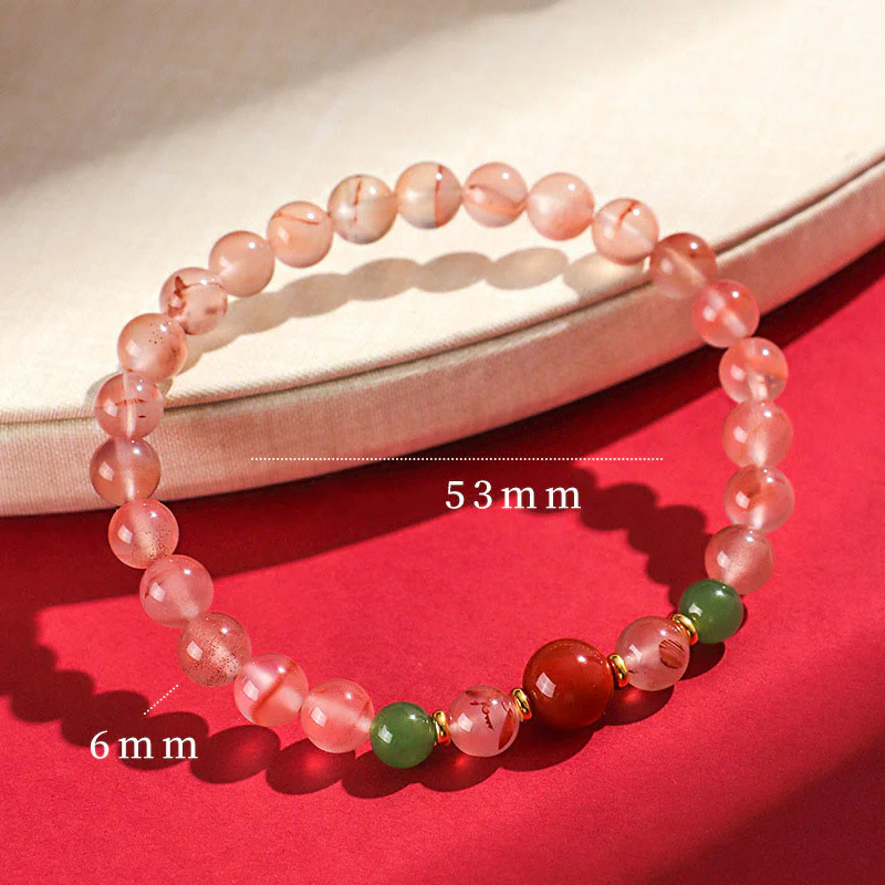 Braccialetto della fortuna Buddha Stones South Red Agate Butterfly Orchid Hetian Jade - Image 9