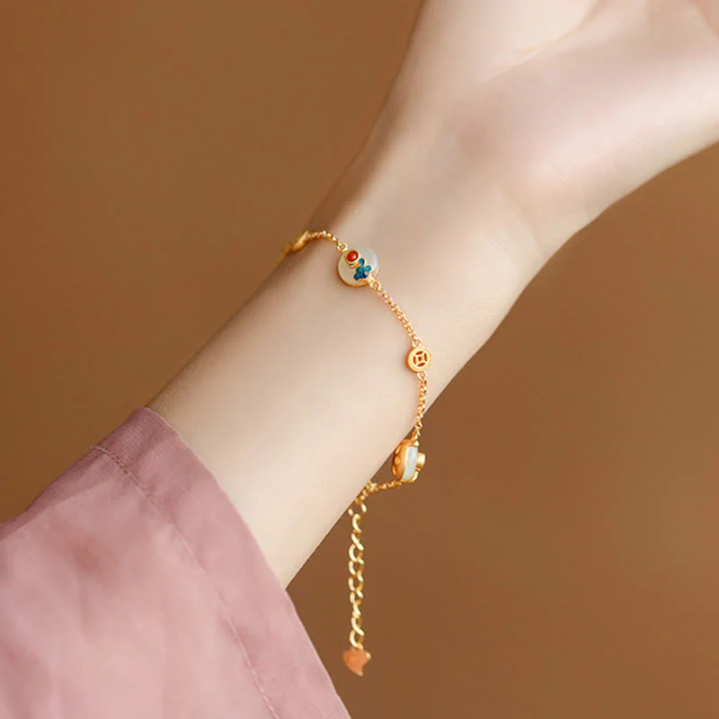 Braccialetto della fortuna con motivo di giada con nuvole di buon auspicio Buddha Stones - Image 4