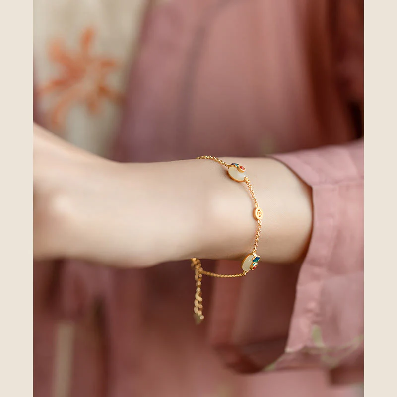 Braccialetto della fortuna con motivo di giada con nuvole di buon auspicio Buddha Stones - Image 5