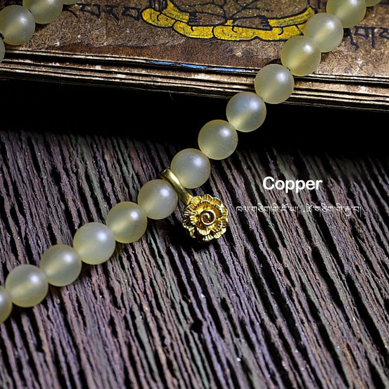 Braccialetto della fortuna in ambra e corno di pecora del Tibet con 108 perle di Mala Buddha Stones - Image 13