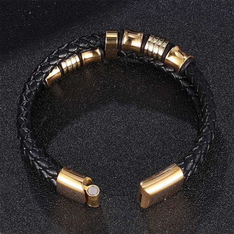 Braccialetto della fortuna in pelle intrecciata a strati Buddha Stones - Image 12