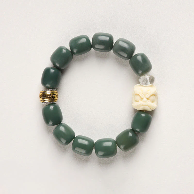 Braccialetto della pace con testa di leone, Buddha Stones , semi di Bodhi, Om Mani Padme Hum - Image 2