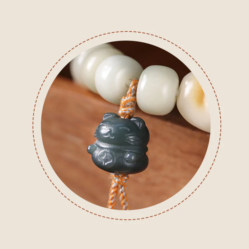 Braccialetto della pace con zampa di gatto, seme di Bodhi, pietre di Buddha Stones e gatto fortunato - Image 8