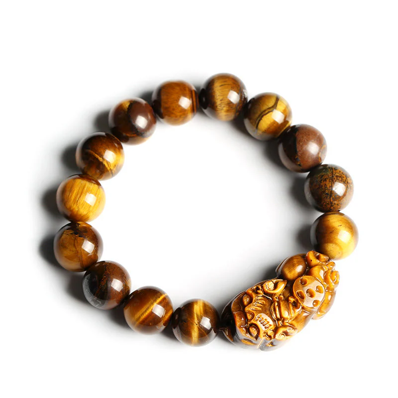 Braccialetto della ricchezza con occhio di tigre naturale Buddha Stones - Image 6