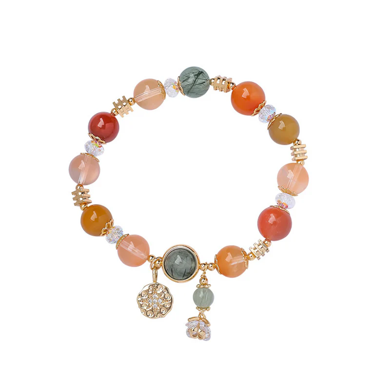 Braccialetto della ricchezza con stella a otto punte in quarzo rutilato multicolore naturale Buddha Stones - Image 6