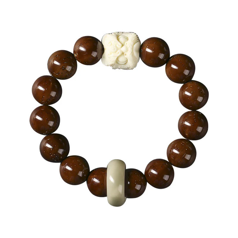 Braccialetto della saggezza del leone danzante dei semi di Bodhi viola Buddha Stones - Image 9