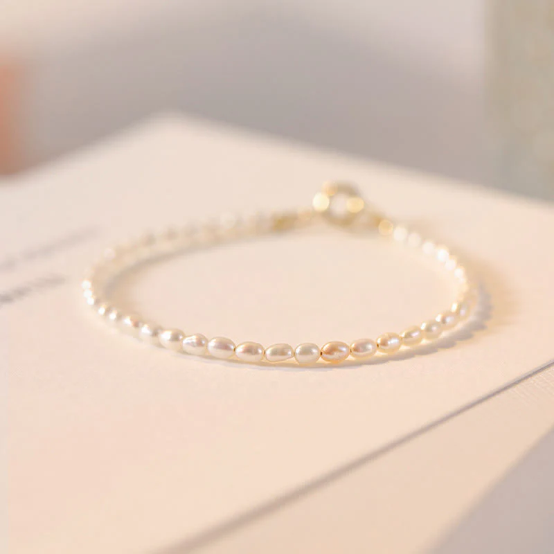 Braccialetto della saggezza in rame placcato oro 14k con perle naturali da 2 mm e perle ultrasottili Buddha Stones - Image 5