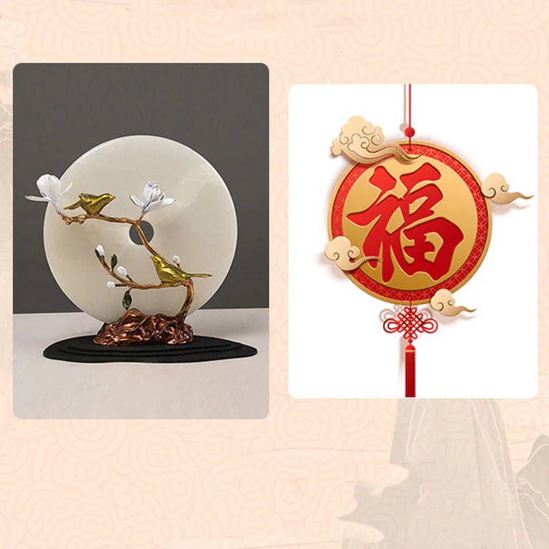 Braccialetto dell'abbondanza con ciondolo a forma di carattere Fu, fibbia della pace in argento sterling 925 con Buddha Stones e giada di Hetian - Image 10
