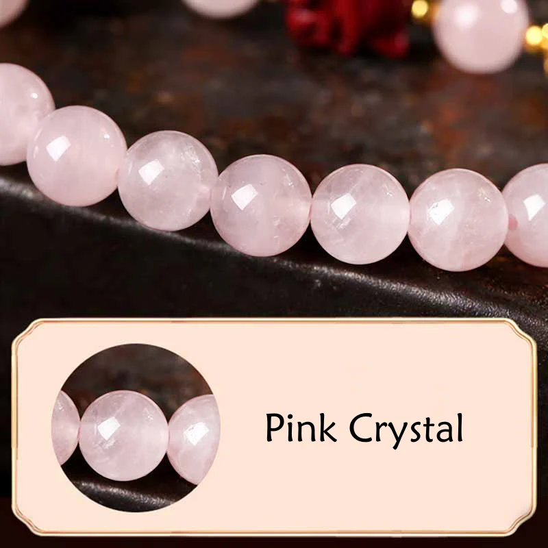Braccialetto dell'amore con volpe a nove code in cristallo rosa naturale Buddha Stones Cinnabar - Image 5