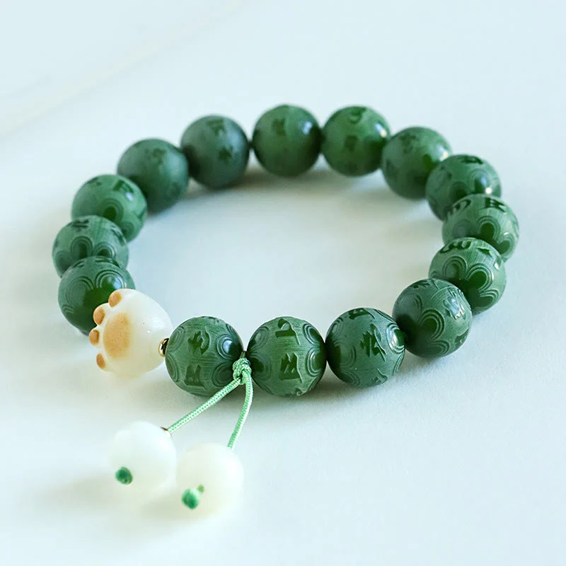 Braccialetto dell'armonia intagliato Buddha Stones Bodhi Seed Om Mani Padme Hum - Image 2