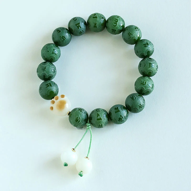 Braccialetto dell'armonia intagliato Buddha Stones Bodhi Seed Om Mani Padme Hum - Image 3