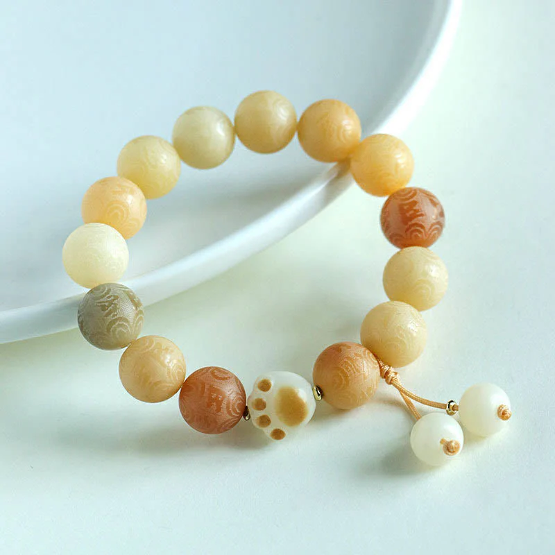 Braccialetto dell'armonia intagliato Buddha Stones Bodhi Seed Om Mani Padme Hum - Image 8