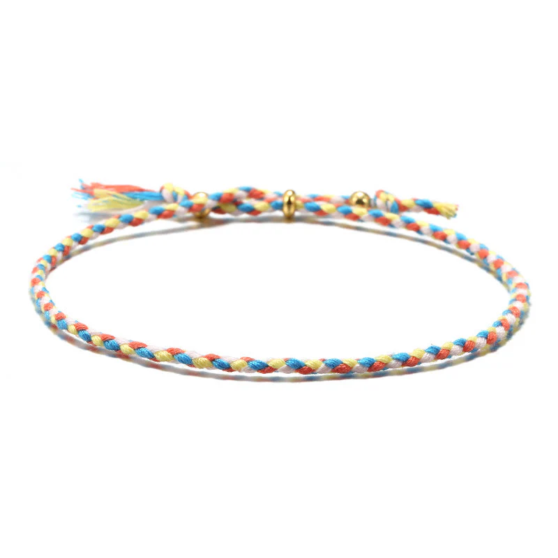 Braccialetto dell'armonia regolabile con nappa intrecciata in corda colorata fatta a mano di Buddha Stones - Image 11