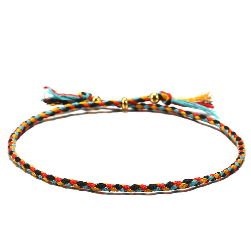 Braccialetto dell'armonia regolabile con nappa intrecciata in corda colorata fatta a mano di Buddha Stones - Image 12
