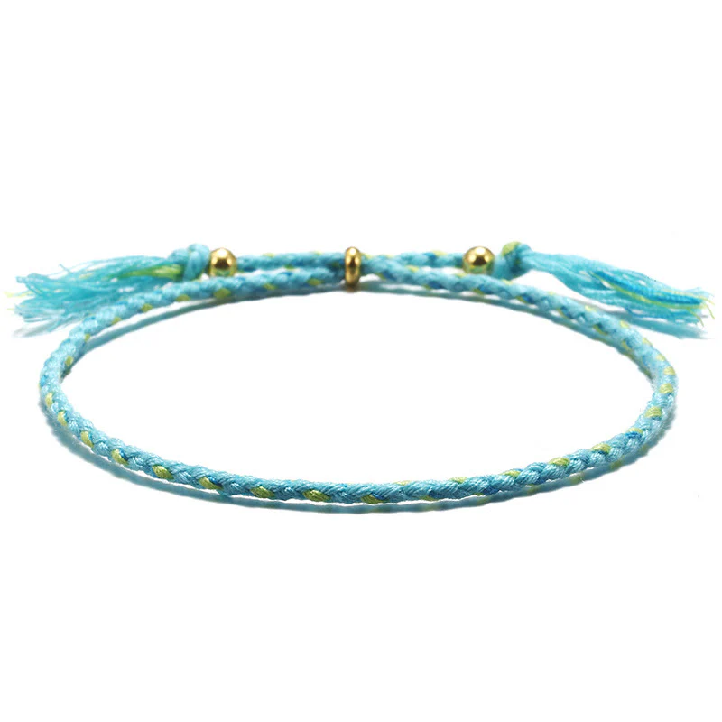 Braccialetto dell'armonia regolabile con nappa intrecciata in corda colorata fatta a mano di Buddha Stones - Image 14