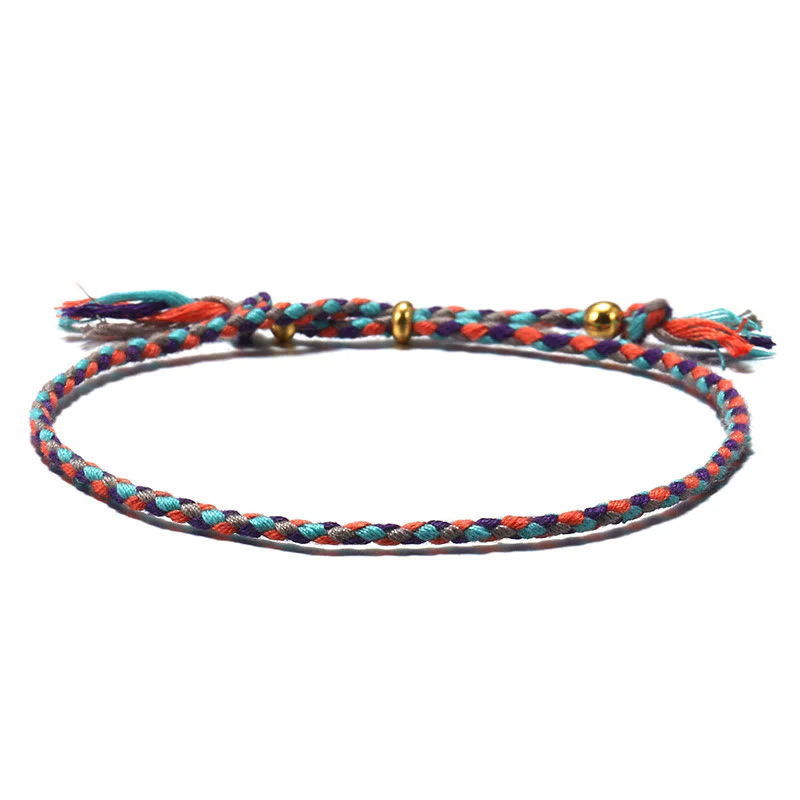 Braccialetto dell'armonia regolabile con nappa intrecciata in corda colorata fatta a mano di Buddha Stones - Image 6