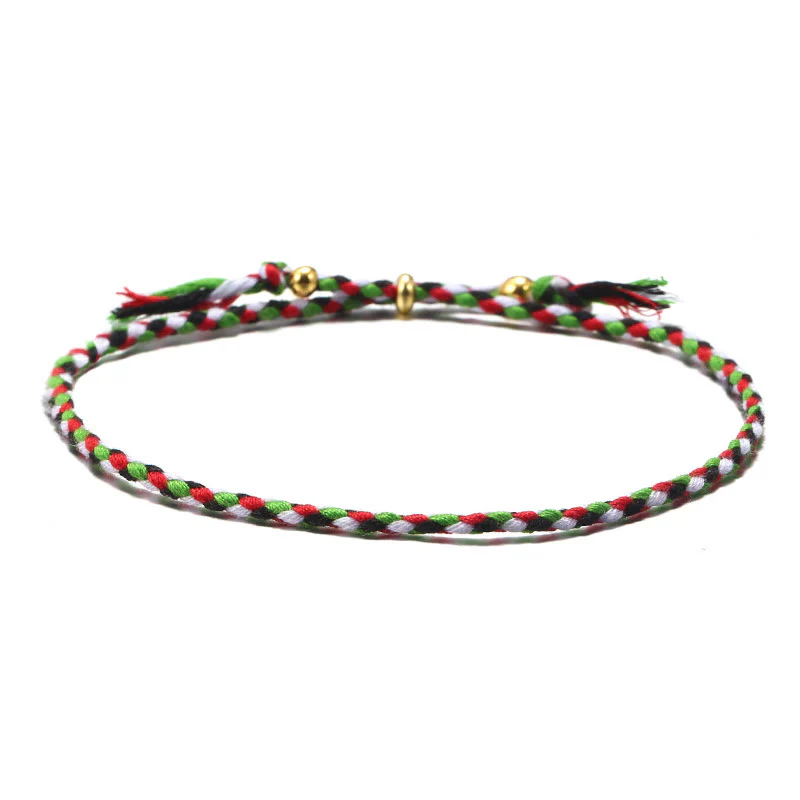 Braccialetto dell'armonia regolabile con nappa intrecciata in corda colorata fatta a mano di Buddha Stones - Image 7