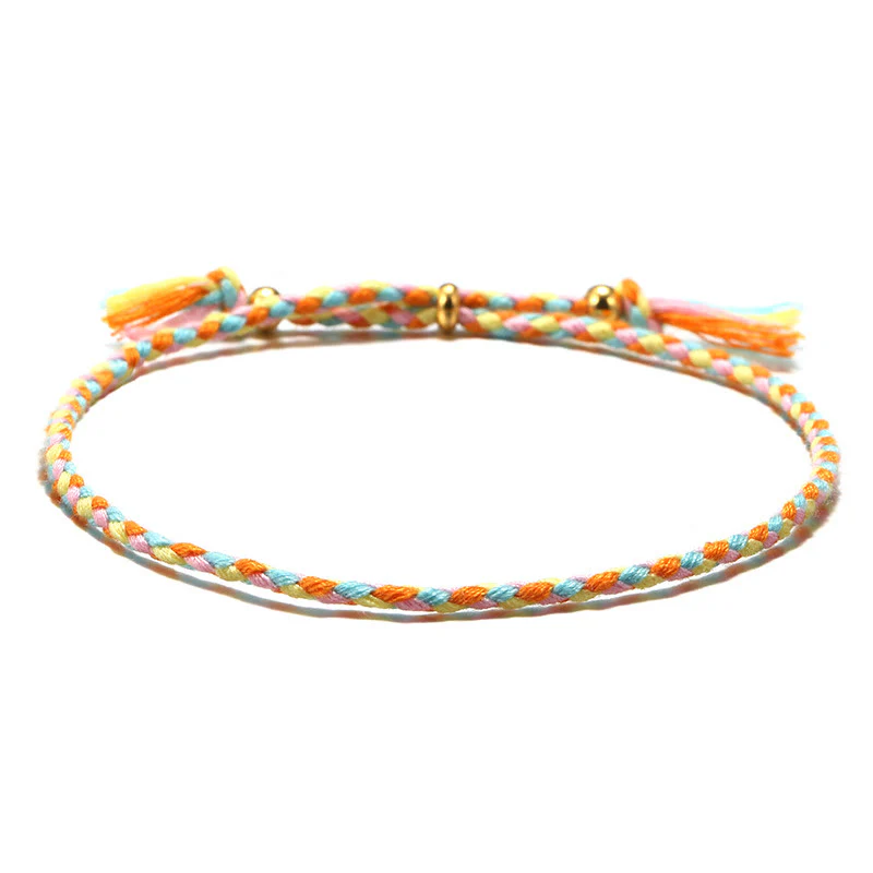Braccialetto dell'armonia regolabile con nappa intrecciata in corda colorata fatta a mano di Buddha Stones - Image 9