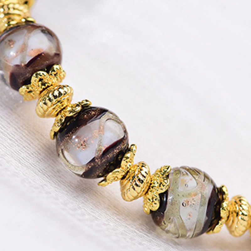 Braccialetto delle benedizioni con perline di vetro Dzi Buddha Stones Liuli - Image 17