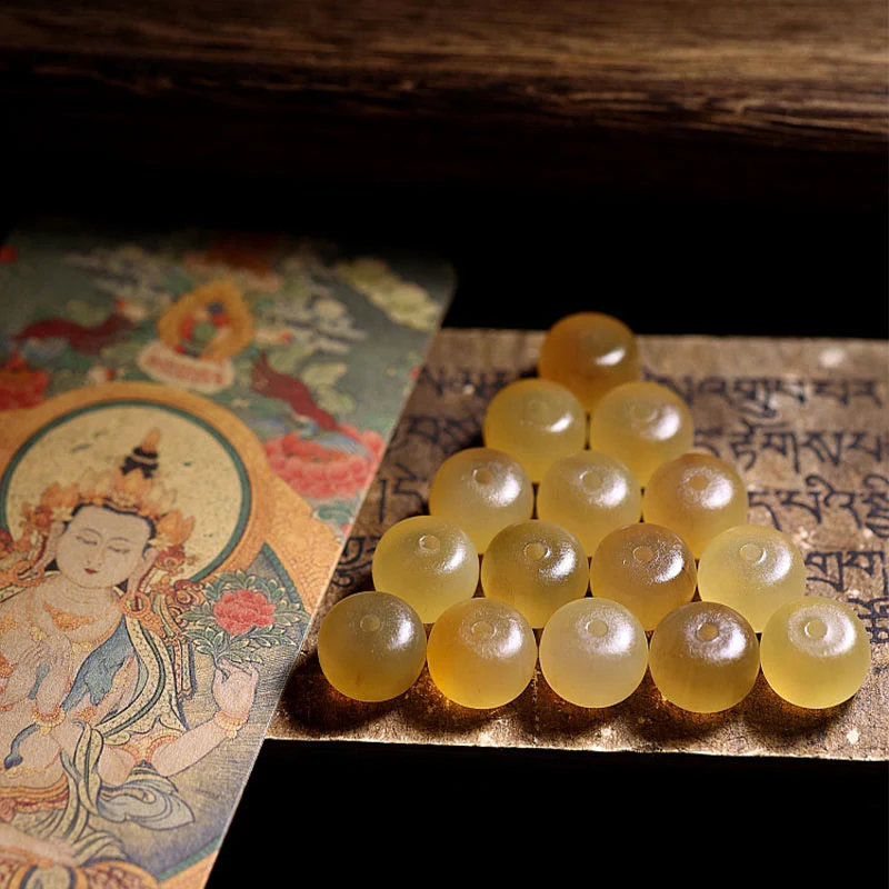 Braccialetto di auspicio Om Mani Padme Hum in corno di pecora tibetano fatto a mano con Buddha Stones - Image 8