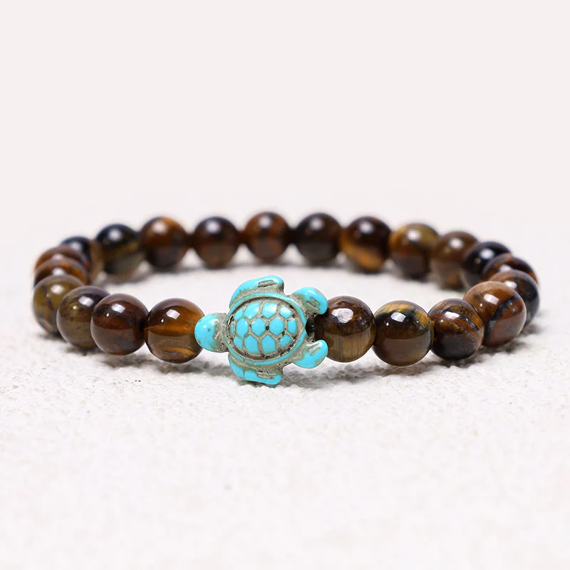 Braccialetto di benedizione con tartaruga marina in pietra naturale Buddha Stones Turchese - Image 9