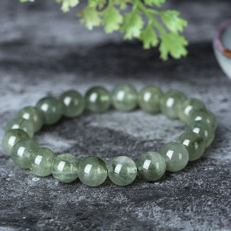 Braccialetto di benedizione e ricchezza in cristallo verde naturale Buddha Stones