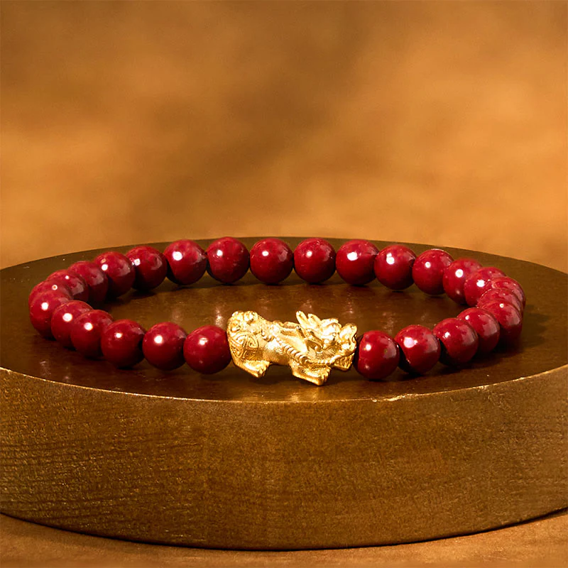 Braccialetto di benedizione Pixiu con perline di cinabro naturale Buddha Stones - Image 11