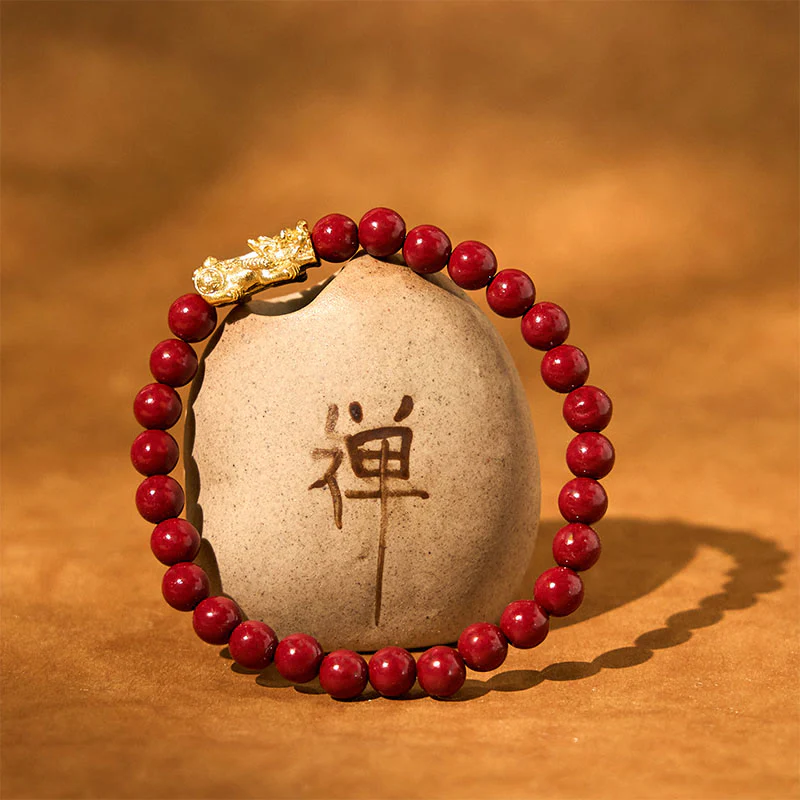 Braccialetto di benedizione Pixiu con perline di cinabro naturale Buddha Stones - Image 12