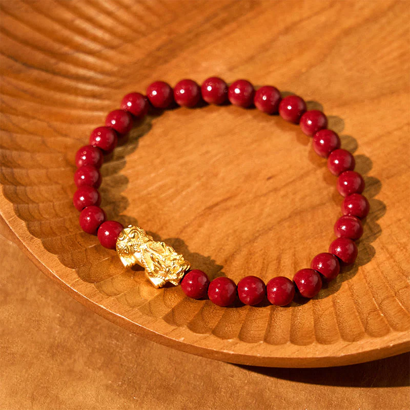 Braccialetto di benedizione Pixiu con perline di cinabro naturale Buddha Stones - Image 13