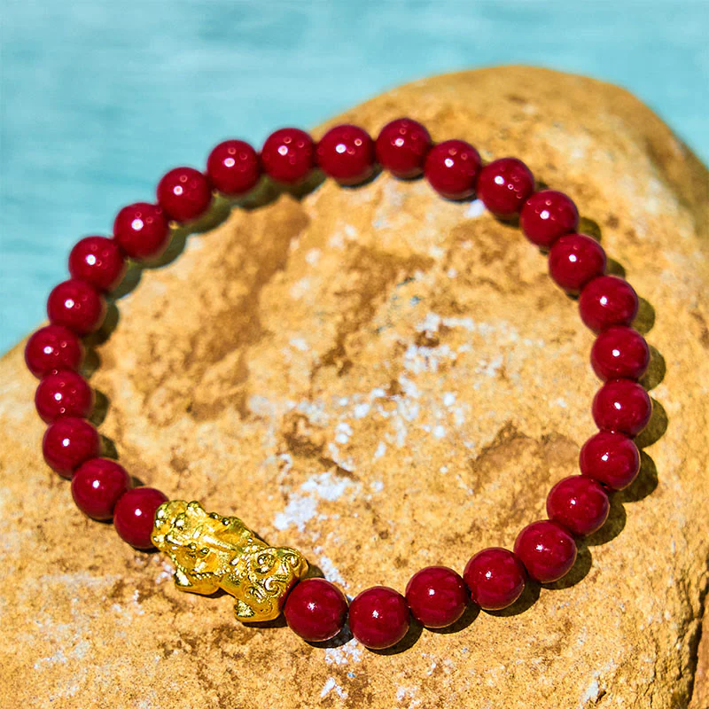 Braccialetto di benedizione Pixiu con perline di cinabro naturale Buddha Stones - Image 3