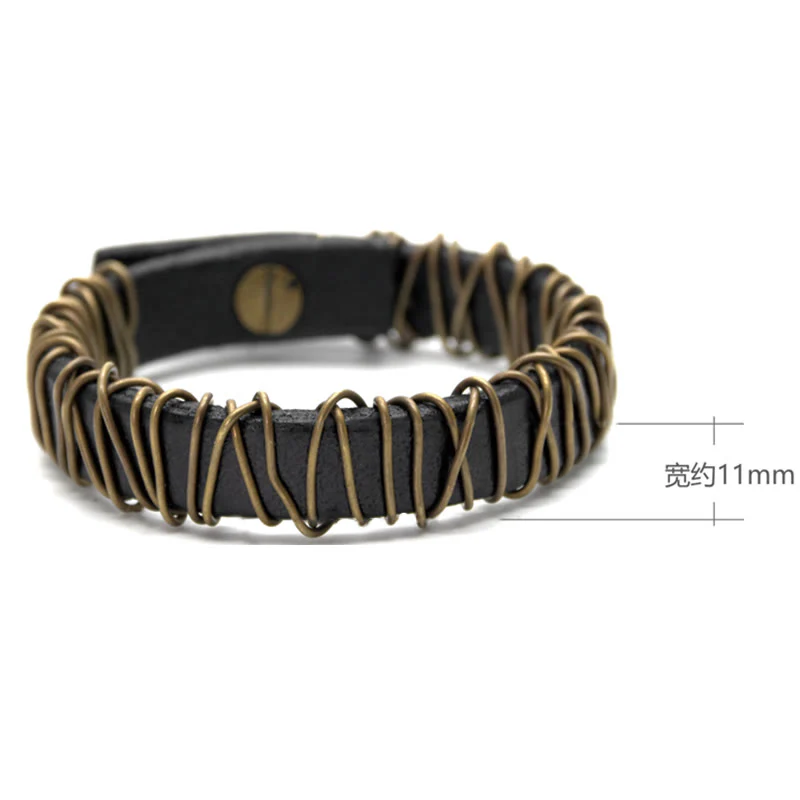 Braccialetto di bilanciamento in ottone e rame con Buddha Stones in pelle vintage - Image 17